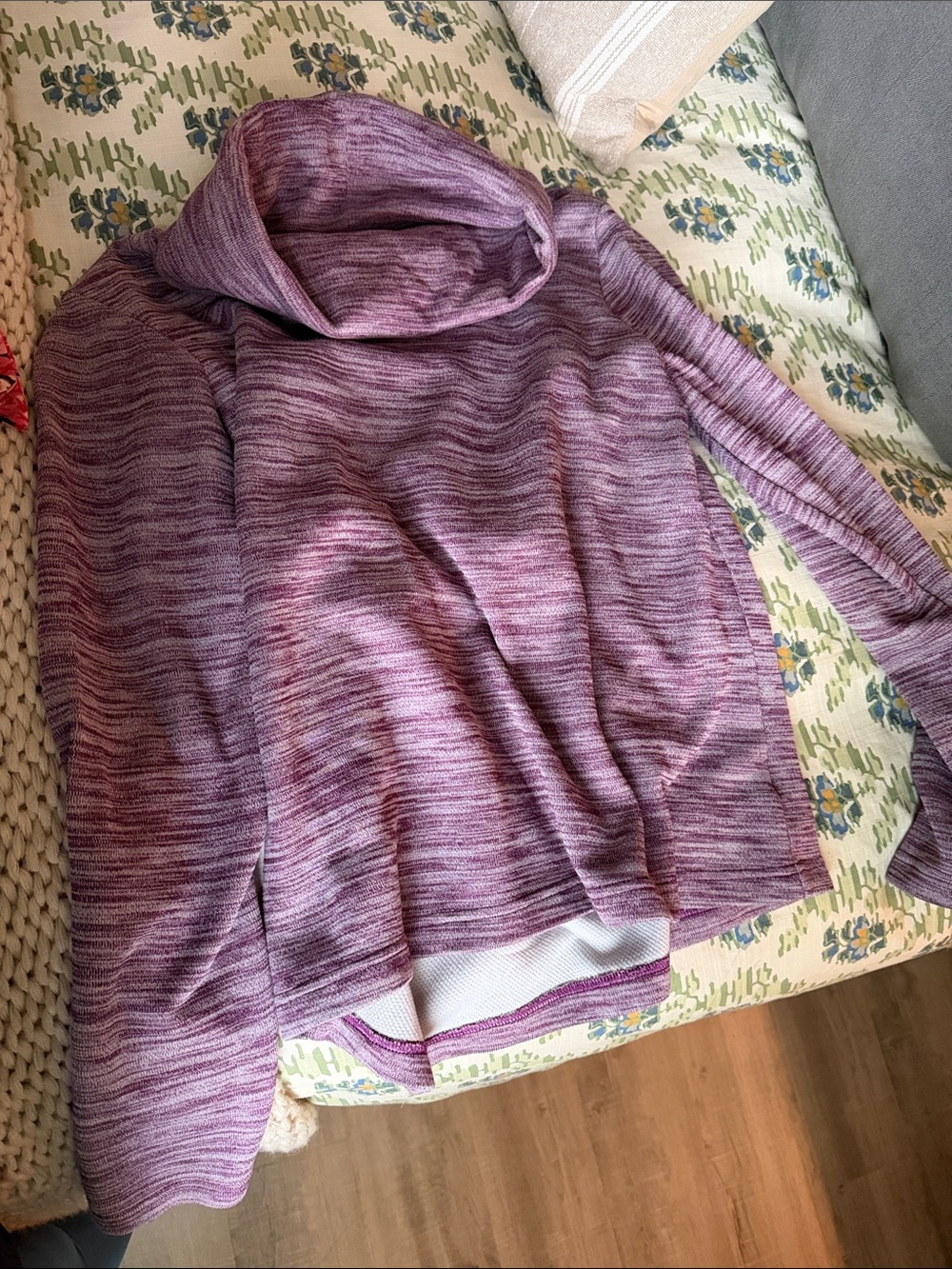 Columbia Purple Marled Cowl Neck Sweater